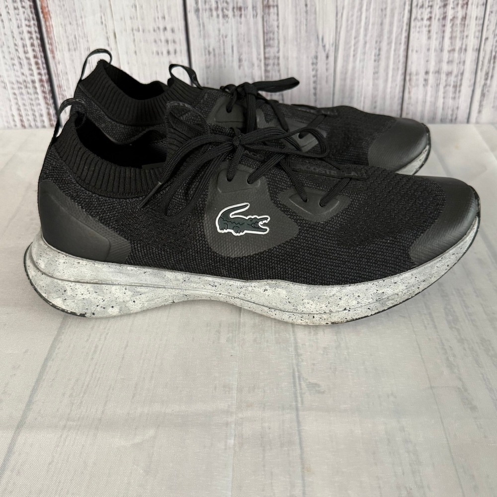 Lacoste AGLT21 Ultra Mens Blk Knit Speckled Midsole Sneakers Low Top Shoes 10.5